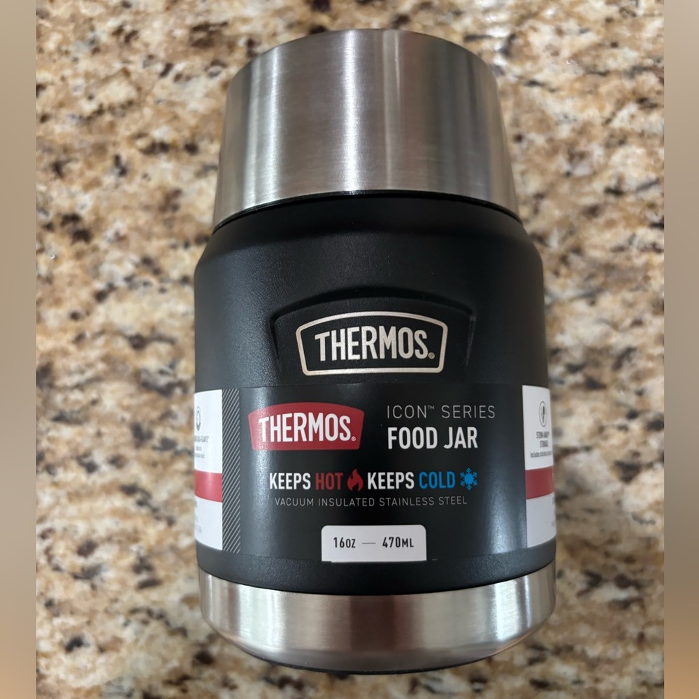 New!Thermos Icon Series/Food Jar/16Oz/Keeps Hot,Keeps Cold/Spoon Included